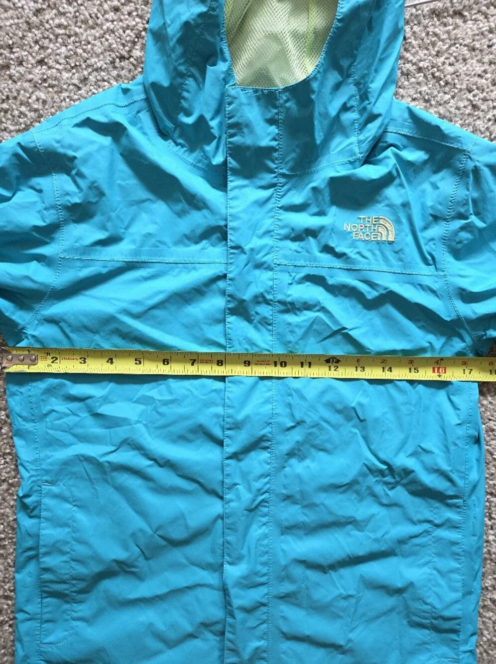 North Face DryVent Waterproof Rain Jacket Jacket Girls Large 14/16 Teal Green
